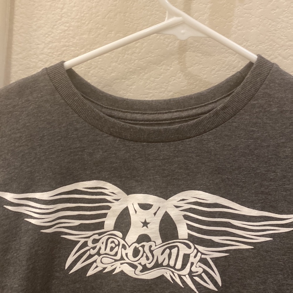 EUC Boys Youth Size L 10/12 AEROSMITH Band Graphic Tee Screen T- Shirt Top - Picture 5 of 7